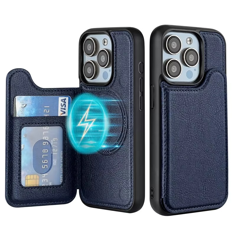 Premium iPhone Case — MagSafe Magnetic Flip Leather Wallet with Card Holder, Protective Shockproof Cover, Anti-Fingerprint, Full Access Design