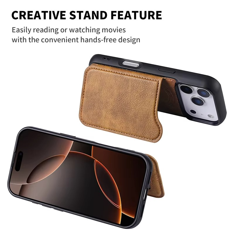 Premium iPhone Case — MagSafe Magnetic Flip Leather Wallet with Card Holder, Protective Shockproof Cover, Anti-Fingerprint, Full Access Design