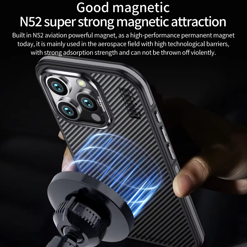 Premium iPhone Case — Real 600D Kevlar Aramid Fiber Half-Wrapped Cover with MagSafe Magnetic Wireless Charging, Shockproof Anti-Scratch Anti-Fingerprint Design