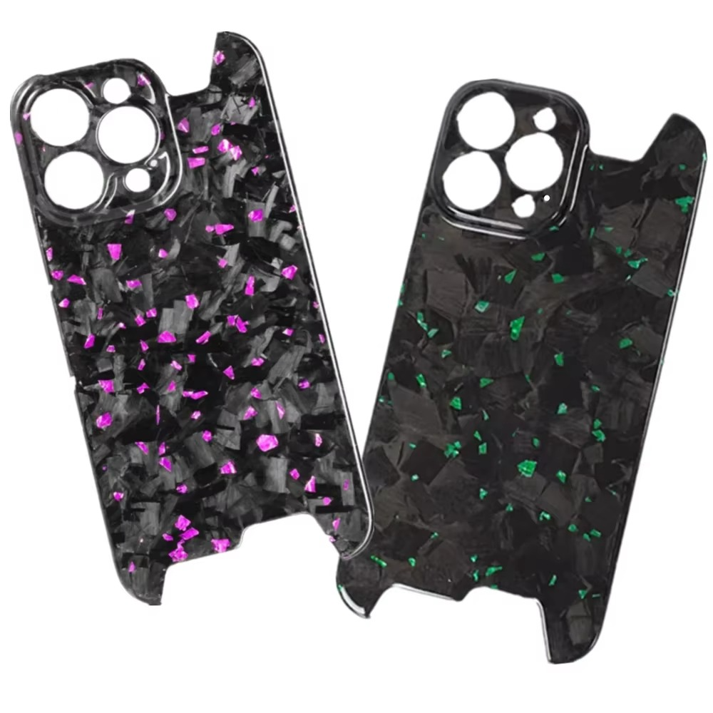 Premium iPhone Case — Real Glossy Forged Carbon Fiber Ultra-Thin Lightweight Cover with Slim Half-Wrapped Protective Design
