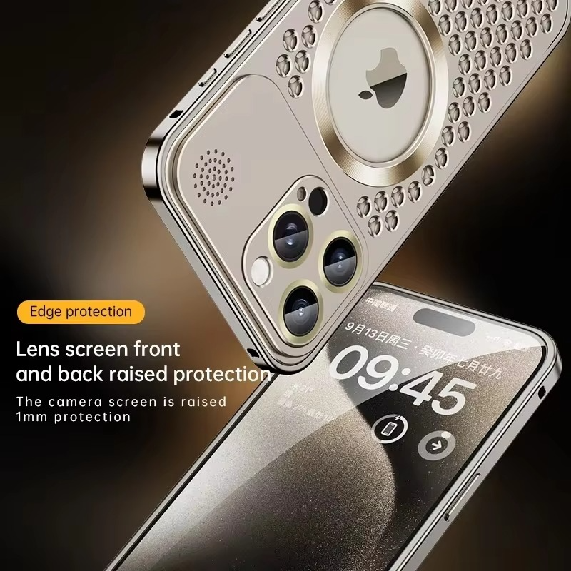 Premium iPhone Case — Heat Dissipation Magnetic Aluminum Cover with MagSafe Compatibility, Dual-Layer Shockproof Design and Slim Scratch-Resistant Protective Finish