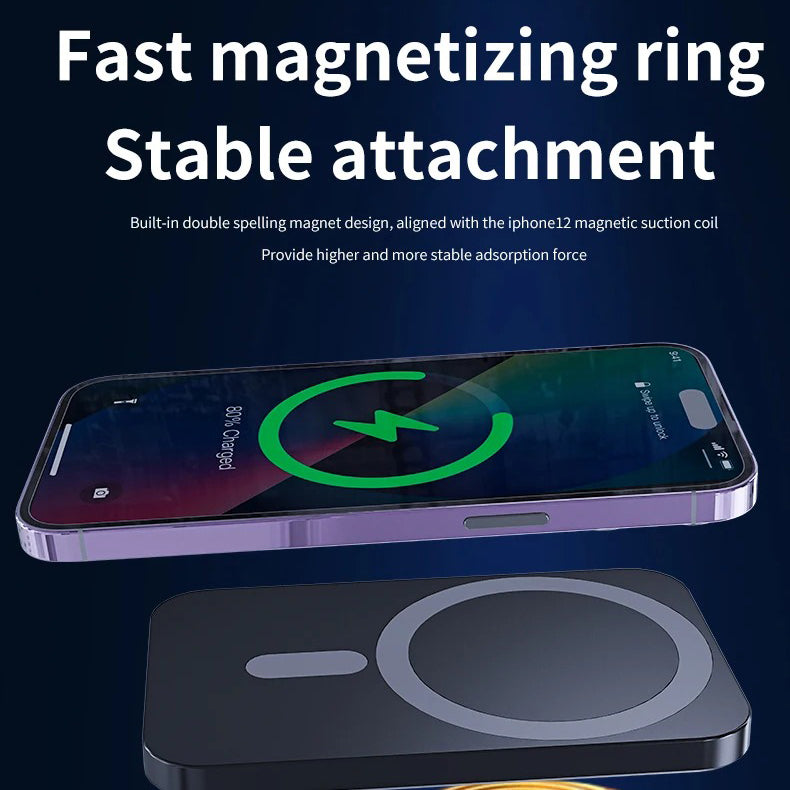 Premium iPhone MagSafe Magnetic Car Wireless Charger, Fast Charging Phone Mount with 360° Rotation, Air Vent Holder & Type-C Input