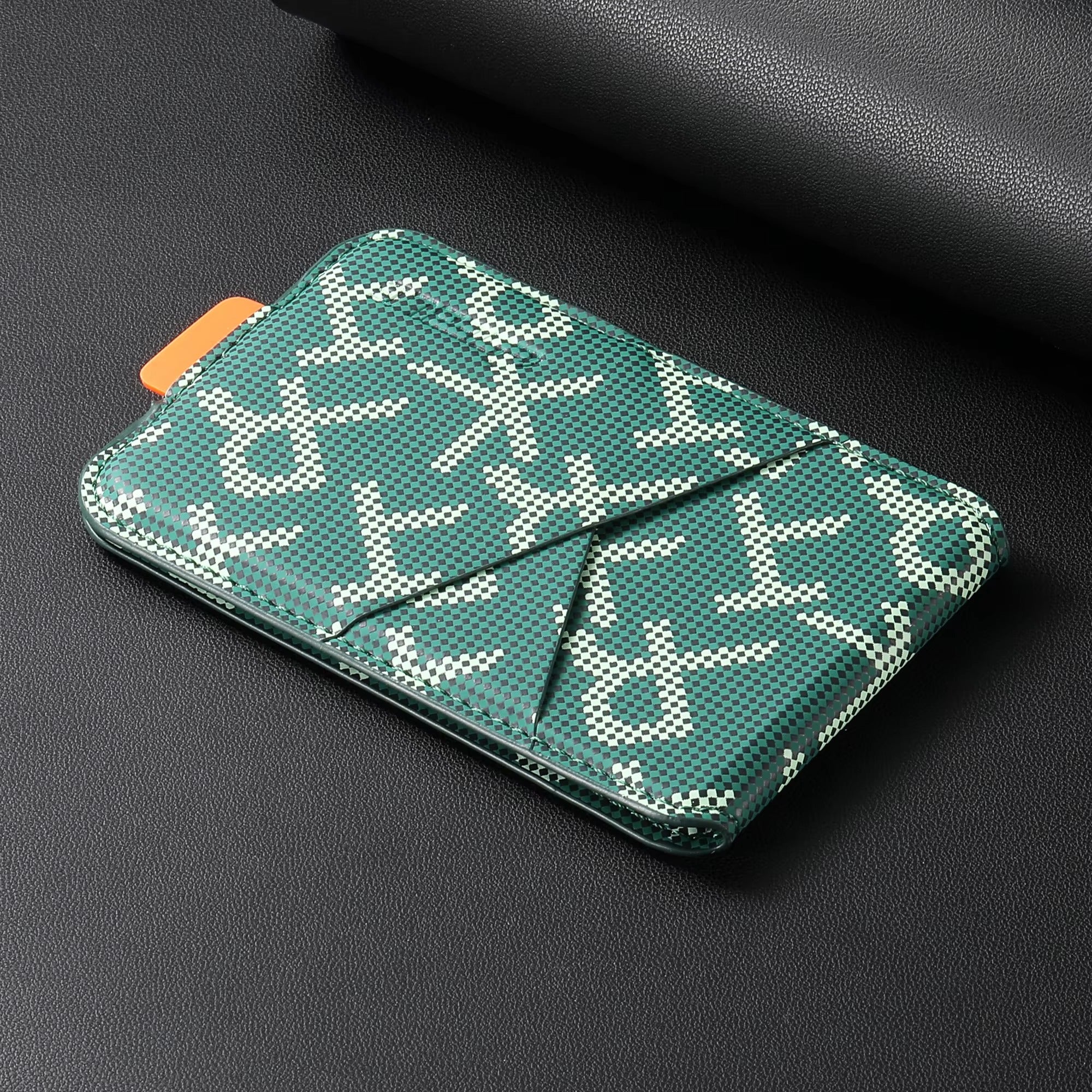Premium iPhone Magnetic Leather Wallet Card Holder, MagSafe-Compatible Bank Card Case with Strong Magnet & Storage Compartment