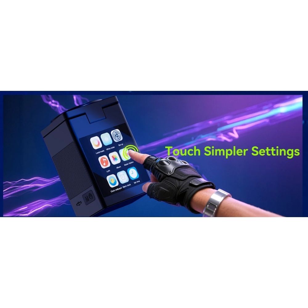 Premium iPhone Magnetic Wireless Charging Station, 15W Fast-Charge Stand with LED Display, Bluetooth Speaker & Alarm Clock