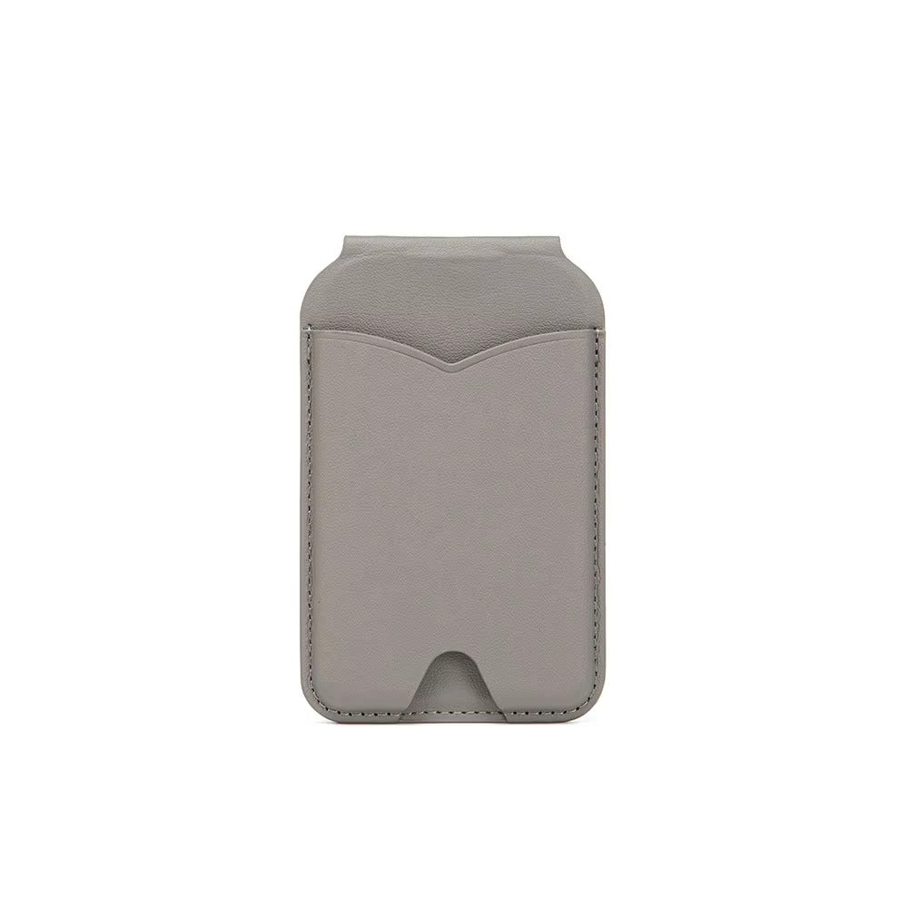Refined iPhone Magnetic Wallet Stand with Mirror, MagSafe-Compatible PU Leather Card Holder with Adjustable Kickstand Design