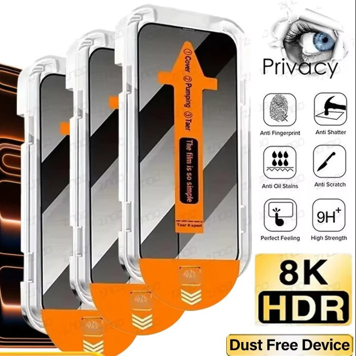 Refined iPhone Privacy Screen Protector – Anti-Spy Tempered Glass with Full Display Coverage, Scratch-Resistant & Shatter-Protective Front Screen Shield
