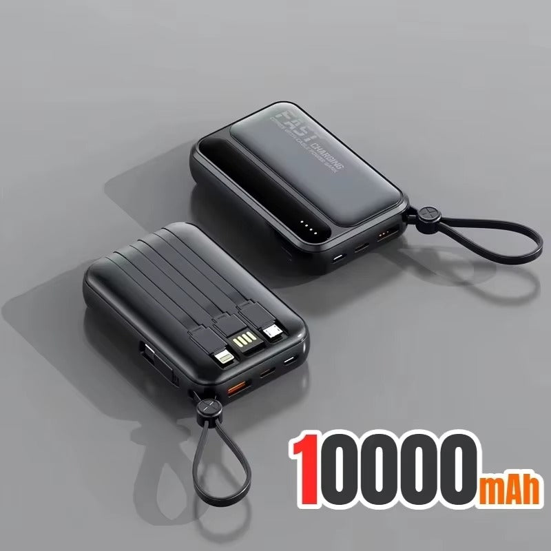Rugged High-Capacity Portable Power Bank, 120W Fast-Charge Battery with Built-In Cables and Digital LED Display for Multi-Device Charging Research portable power banks 120W Spend a few minutes for better results