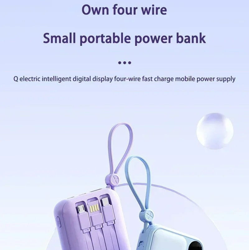 Rugged High-Capacity Portable Power Bank, 120W Fast-Charge Battery with Built-In Cables and Digital LED Display for Multi-Device Charging Research portable power banks 120W Spend a few minutes for better results