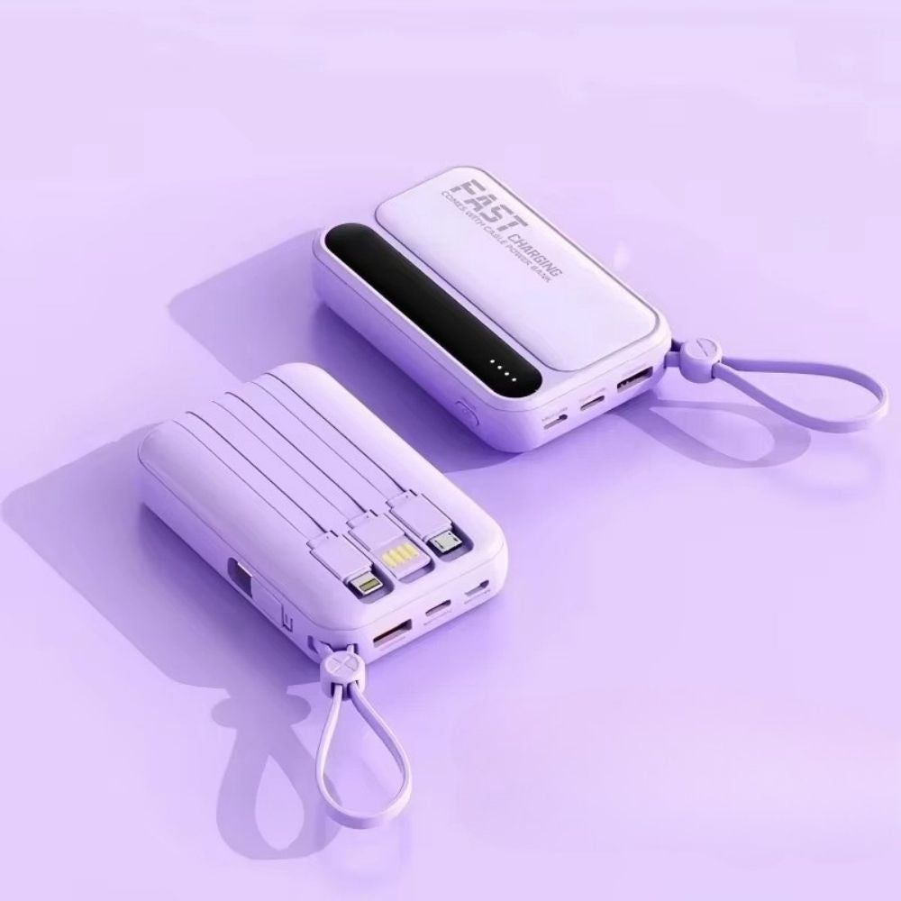 Rugged High-Capacity Portable Power Bank, 120W Fast-Charge Battery with Built-In Cables and Digital LED Display for Multi-Device Charging Research portable power banks 120W Spend a few minutes for better results