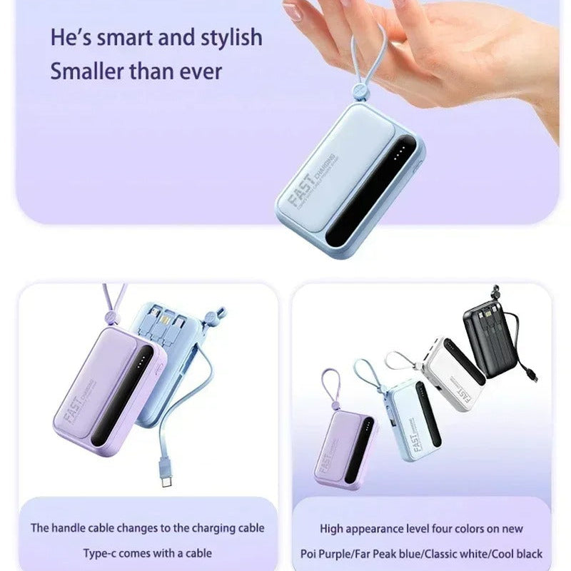 Rugged High-Capacity Portable Power Bank, 120W Fast-Charge Battery with Built-In Cables and Digital LED Display for Multi-Device Charging Research portable power banks 120W Spend a few minutes for better results
