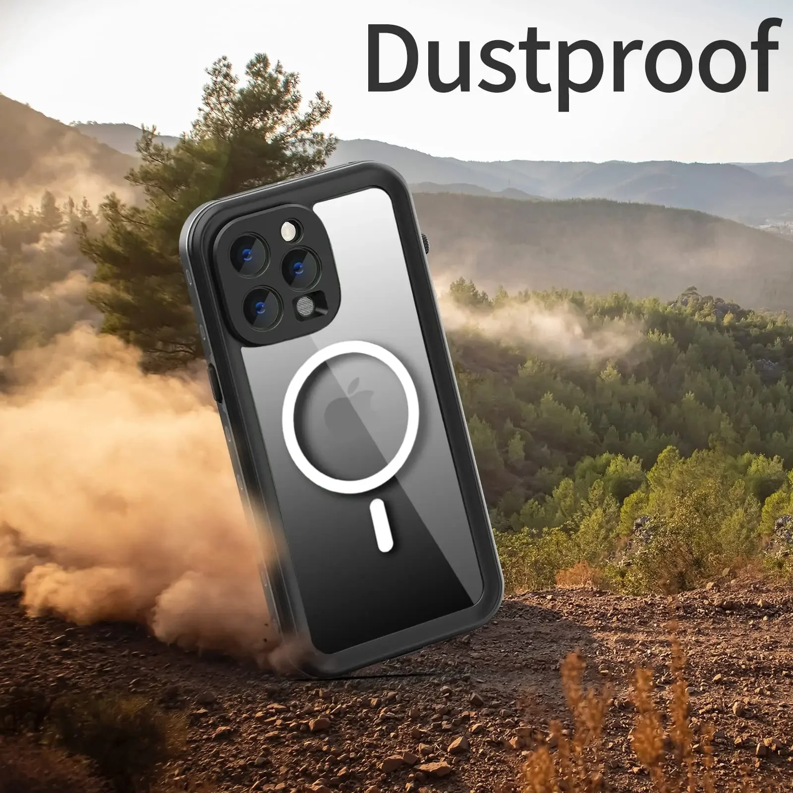 Rugged iPhone Case IP68 Waterproof MagSafe Cover — Full Body Protective Design for Diving and Swimming, Magnetic Shockproof Anti-Fingerprint Scratch-Resistant Finish