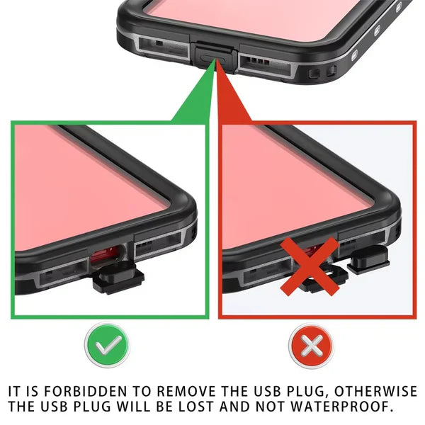 Rugged iPhone Case Shellbox Ultra-Thin Clear Cover — IP68 Waterproof Design with Hanging Rope, Transparent Anti-Fingerprint Scratch-Resistant Protection