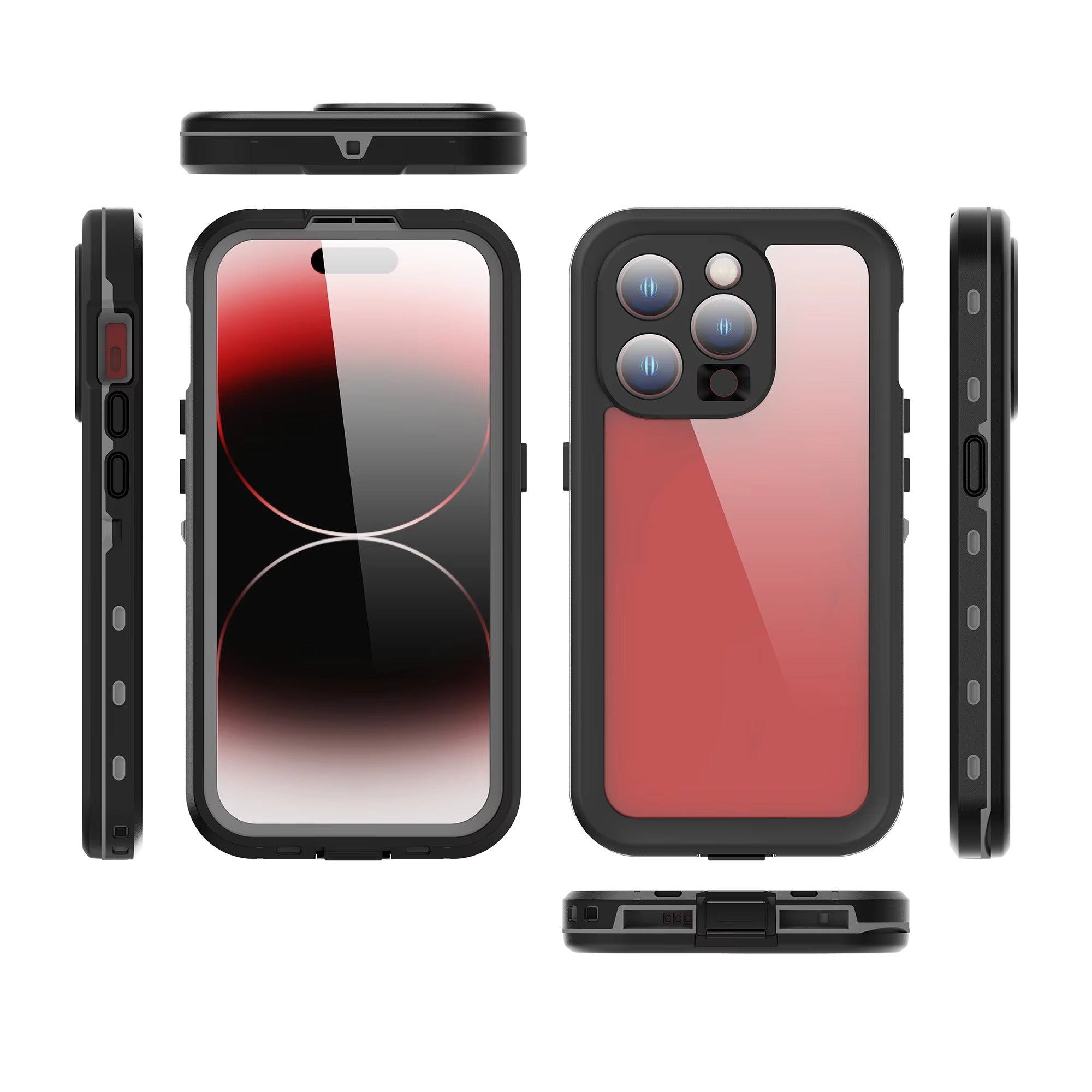 Rugged iPhone Case Shellbox Ultra-Thin Clear Cover — IP68 Waterproof Design with Hanging Rope, Transparent Anti-Fingerprint Scratch-Resistant Protection
