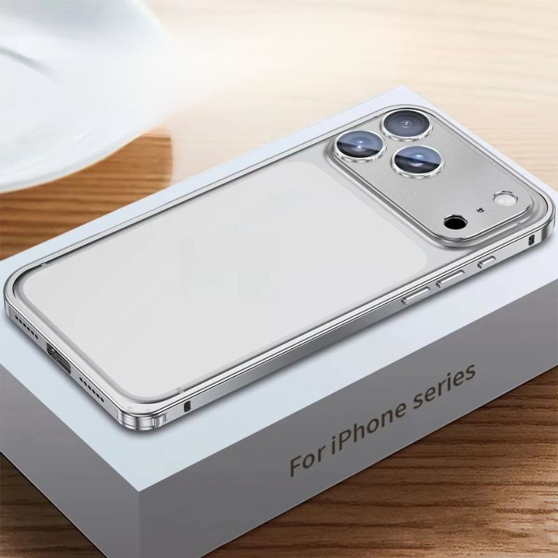 Rugged iPhone Case — Aluminum Alloy Frame Cover with Metal Lens Glass Protection, Heat-Dissipation Design and Durable Shockproof Build