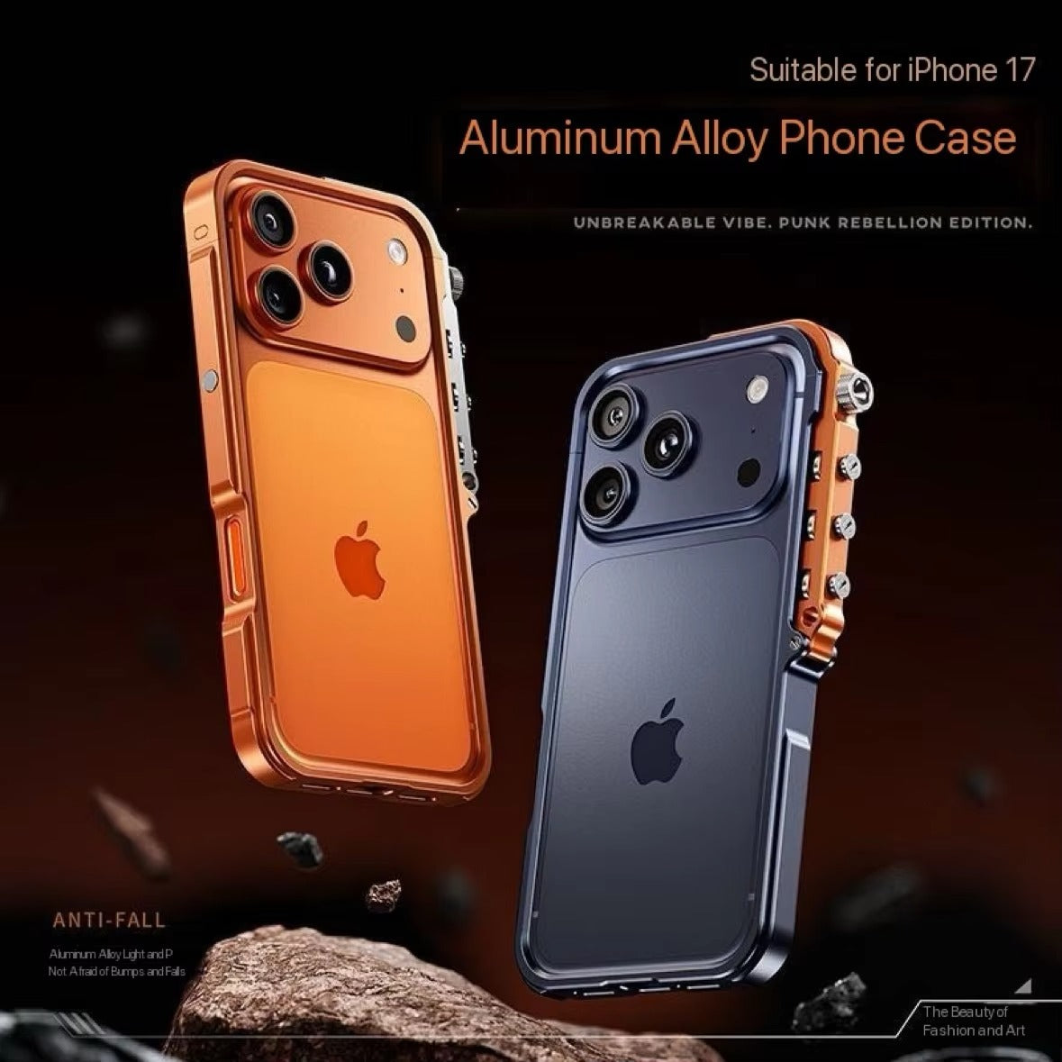Rugged iPhone Case — Cyberpunk Aluminum Alloy Mechanical Bumper with Shockproof Metal Frame and Heavy-Duty Drop Protection