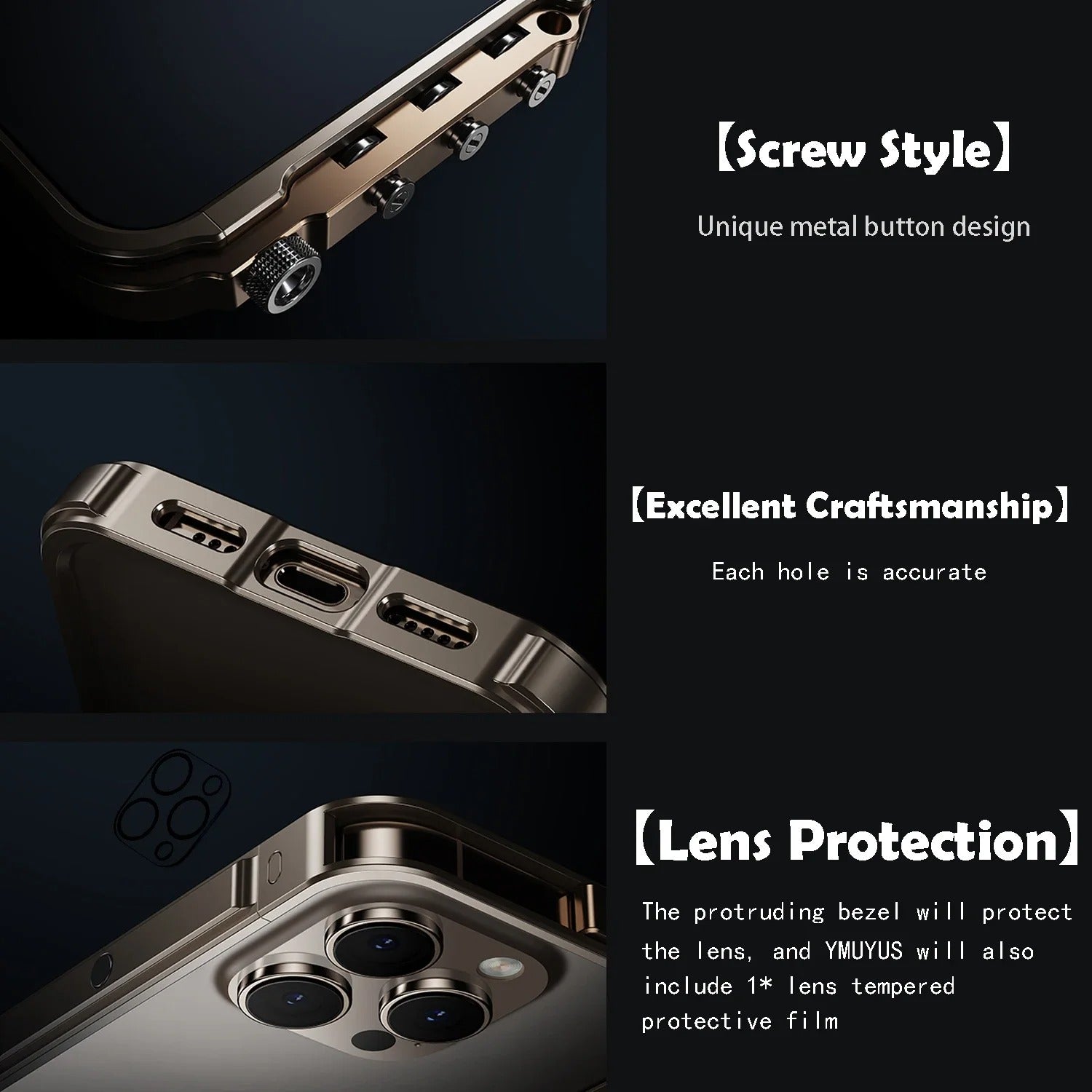 Rugged iPhone Case — Full-Metal Mechanical Mecha Cover with Military-Grade Shockproof Aluminum Design, Lightweight Drop-Proof Protection and Lanyard Support