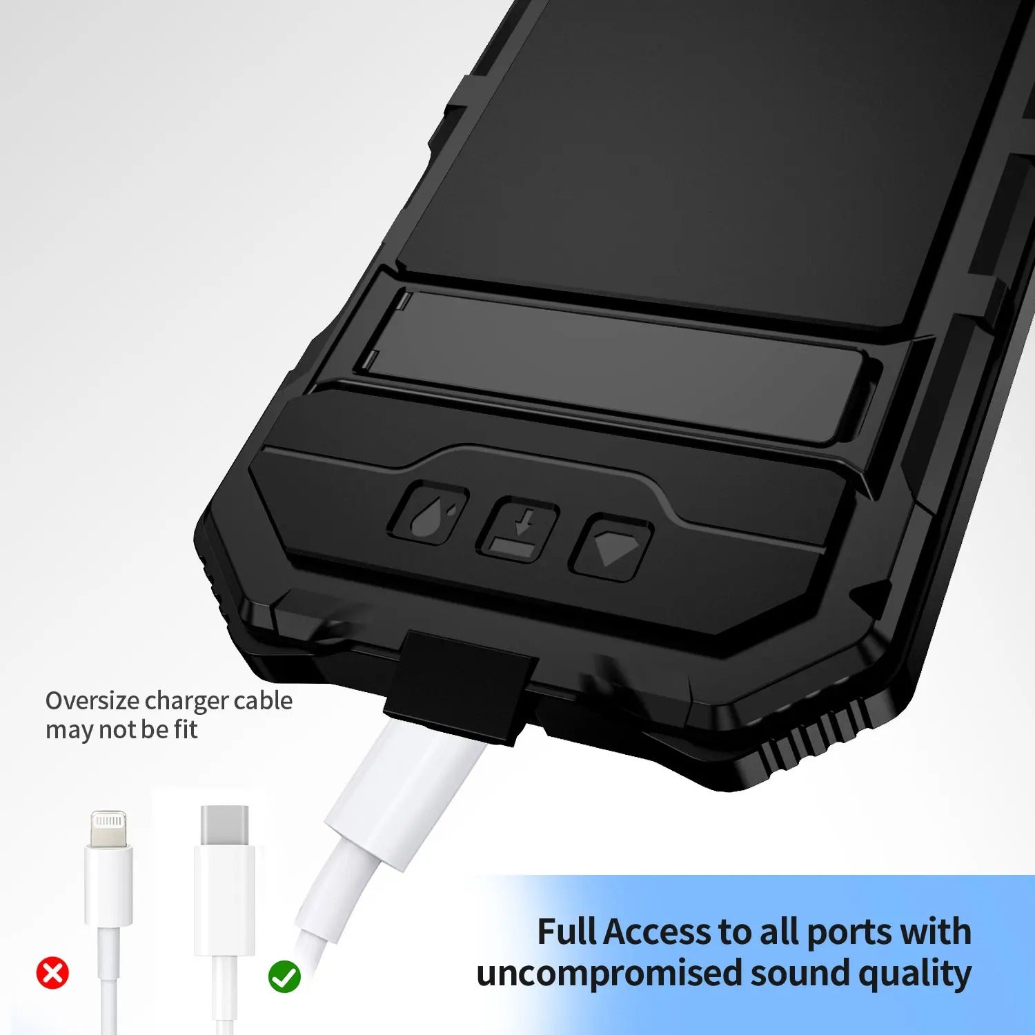 Rugged iPhone Case — Heavy-Duty Aluminum Armor Cover with Built-In Glass Screen Protector, Kickstand, Shockproof Dual-Layer Design and Dustproof Anti-Fingerprint Finish