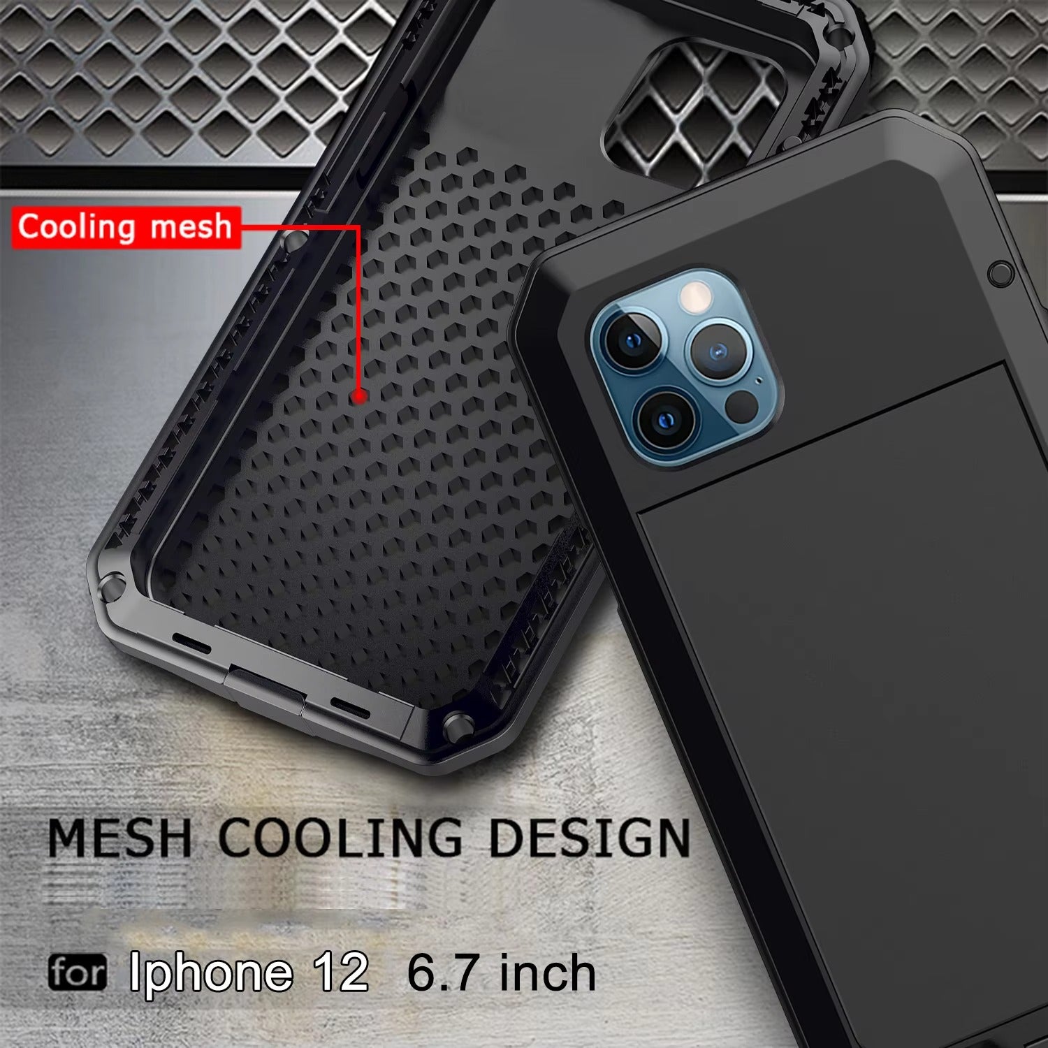 Rugged iPhone Case — Heavy-Duty Aluminum Armor Cover with Dual-Layer Metal + TPU Protection, Water-Resistant Dustproof Design and Shockproof Impact Truss