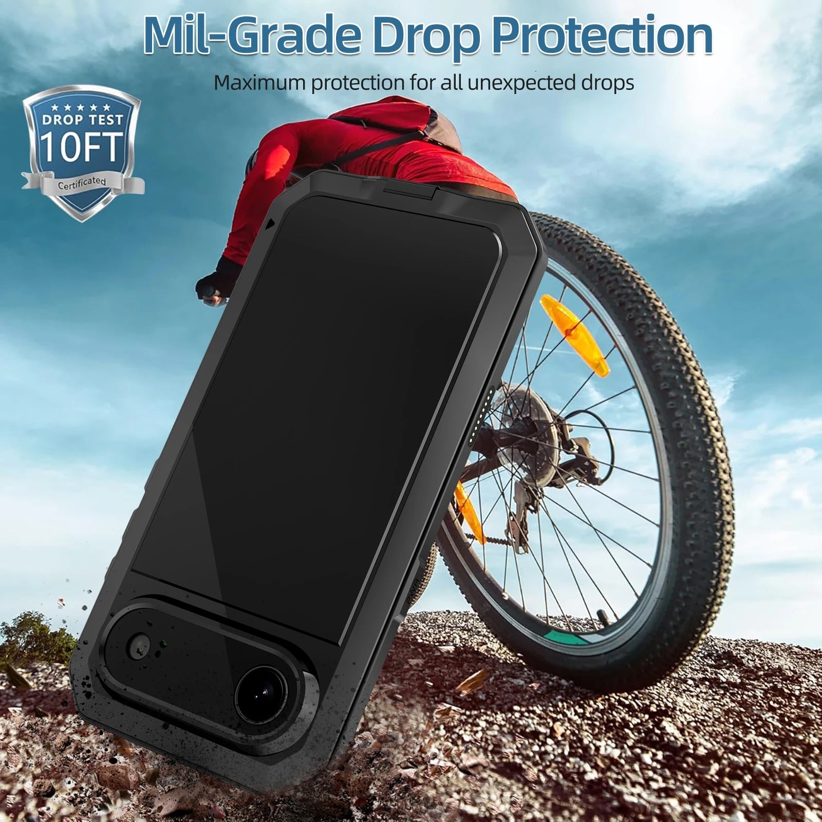 Rugged iPhone Case — Heavy-Duty Aluminum Armor Cover with Dual-Layer Metal + TPU Protection, Water-Resistant Dustproof Design and Shockproof Impact Truss