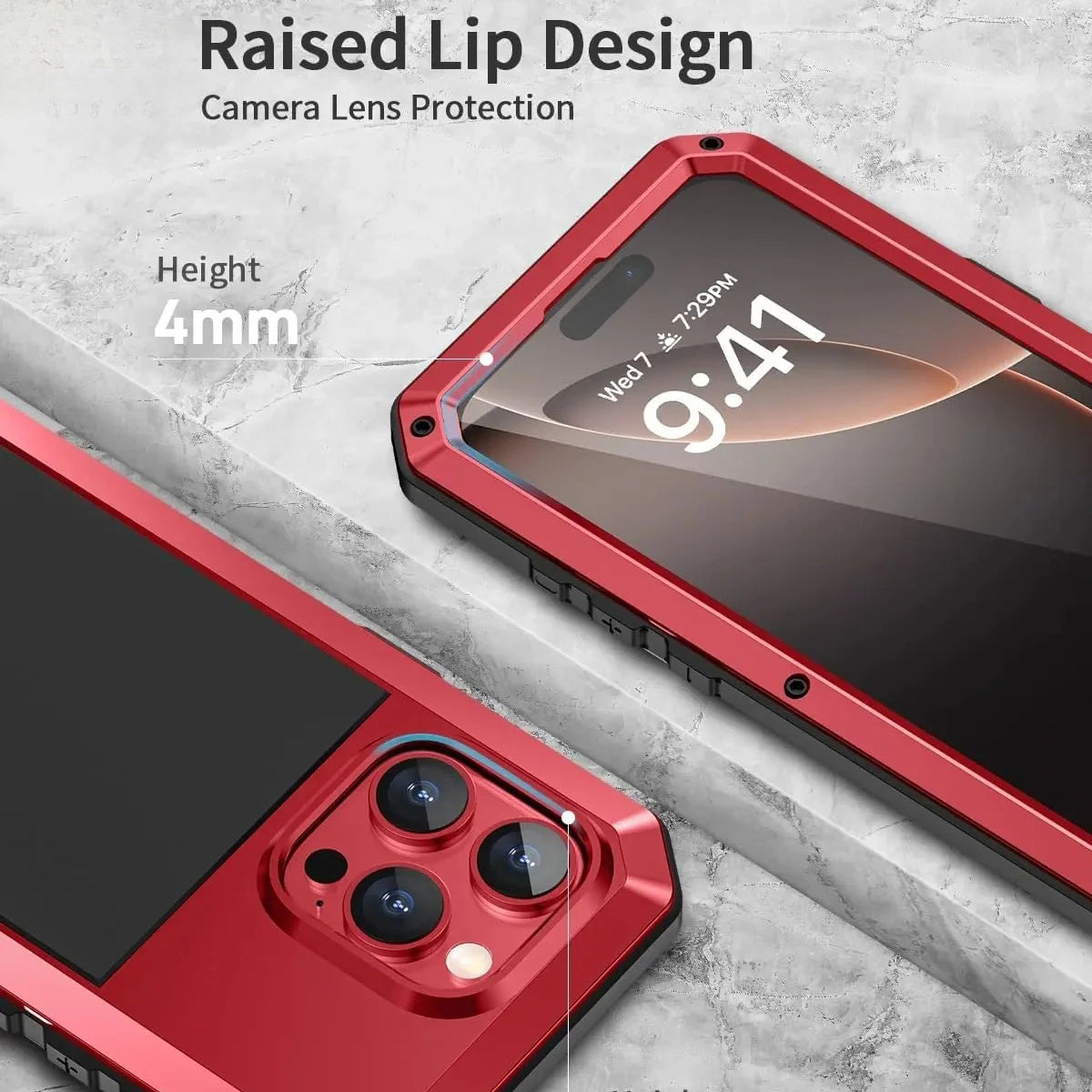 Rugged iPhone Case — Heavy-Duty Aluminum Armor Cover with Dual-Layer Metal + TPU Protection, Water-Resistant Dustproof Design and Shockproof Impact Truss