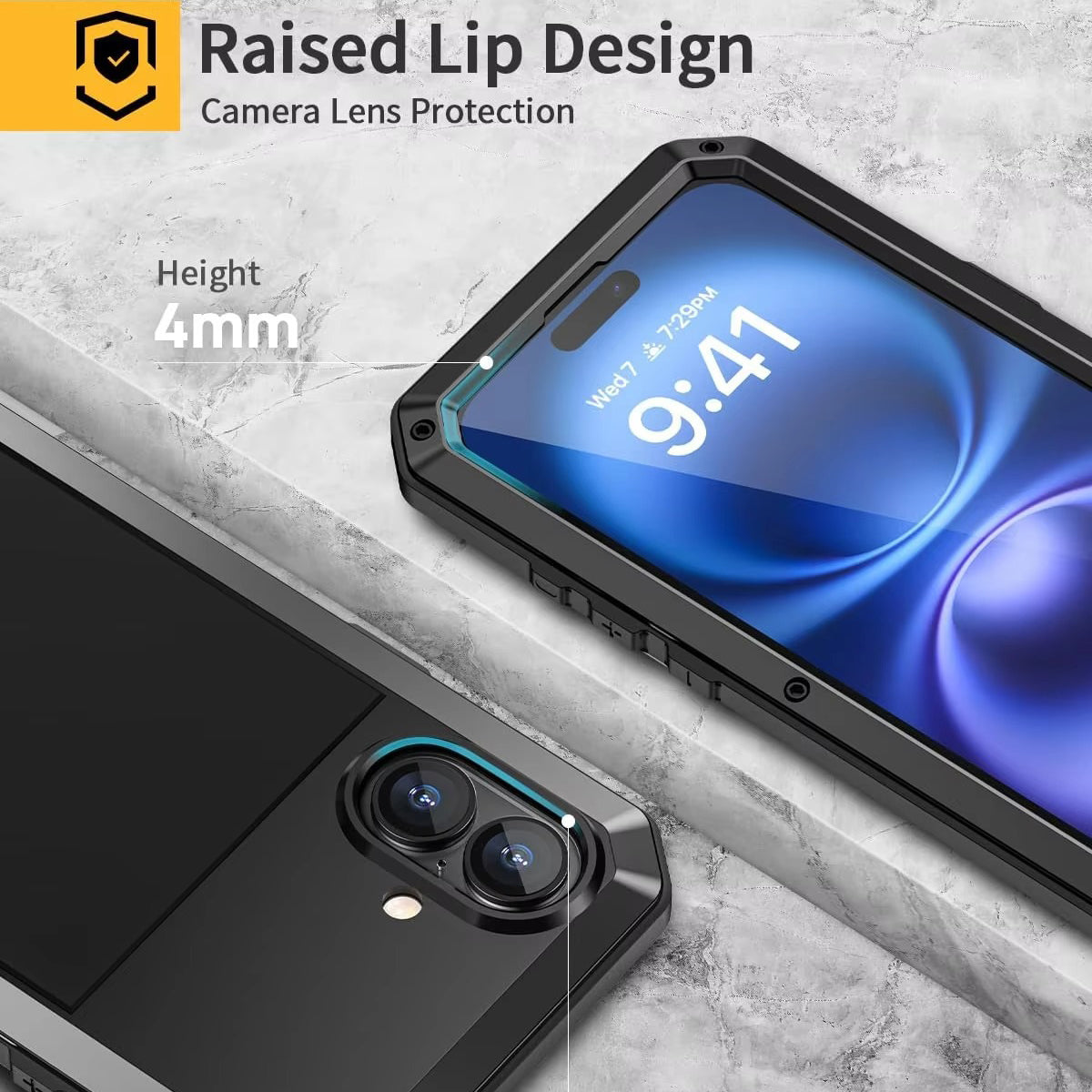 Rugged iPhone Case — Heavy-Duty Aluminum Armor Cover with Dual-Layer Metal + TPU Protection, Water-Resistant Dustproof Design and Shockproof Impact Truss