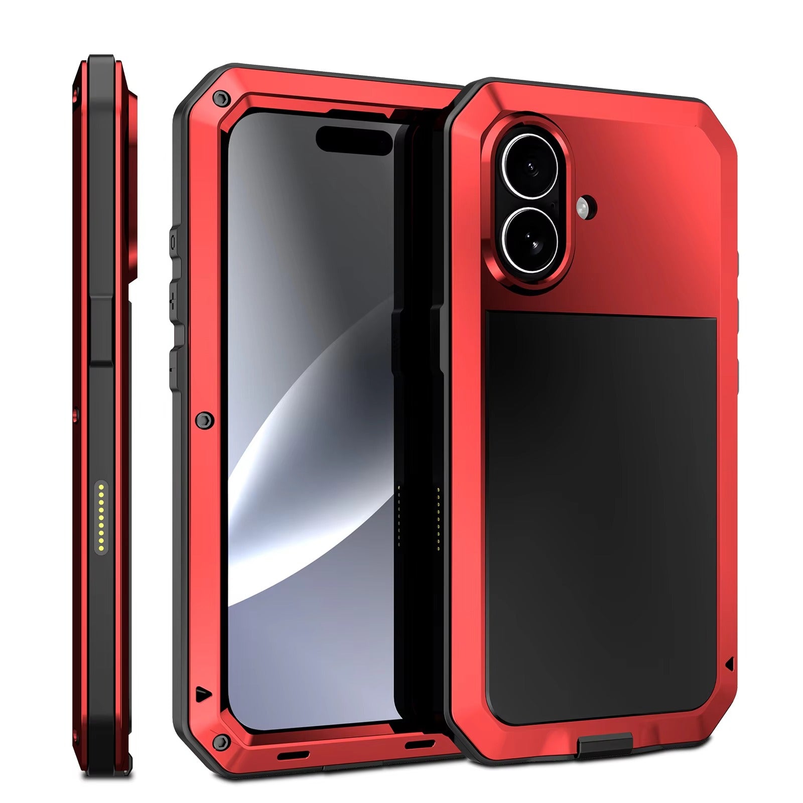 Rugged iPhone Case — Heavy-Duty Aluminum Armor Cover with Dual-Layer Metal + TPU Protection, Water-Resistant Dustproof Design and Shockproof Impact Truss