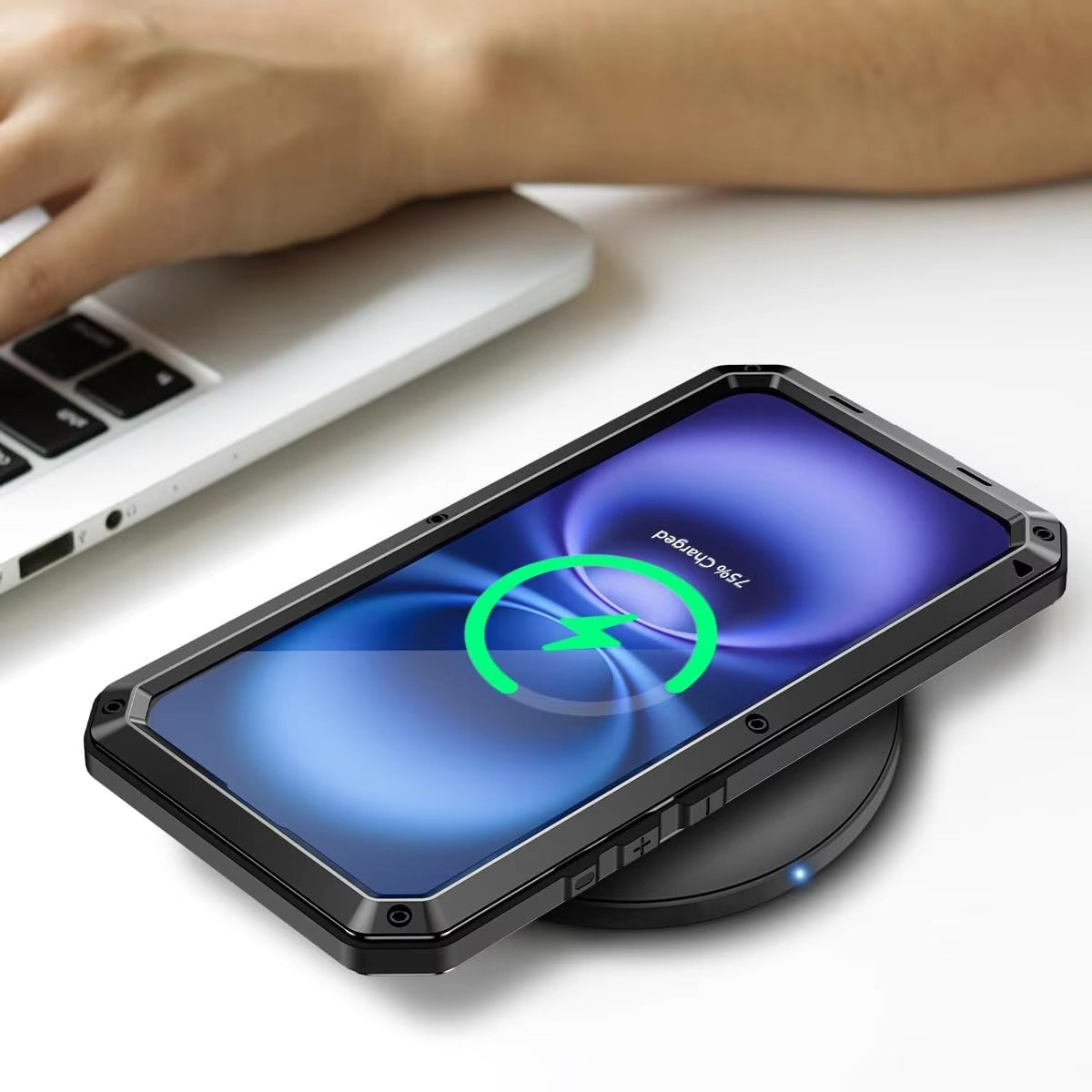 Rugged iPhone Case — Heavy-Duty Aluminum Armor Cover with Dual-Layer Metal + TPU Protection, Water-Resistant Dustproof Design and Shockproof Impact Truss