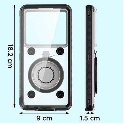 Rugged iPhone Case — IP68 Universal Waterproof Diving Pouch with 15m Protection, Airbag Vacuum Seal, Self-Check Waterproof System and TPU + Nylon Full-Screen Touch Design