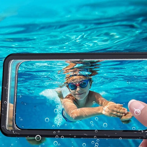 Rugged iPhone Case — IP68 Universal Waterproof Diving Pouch with 15m Protection, Airbag Vacuum Seal, Self-Check Waterproof System and TPU + Nylon Full-Screen Touch Design
