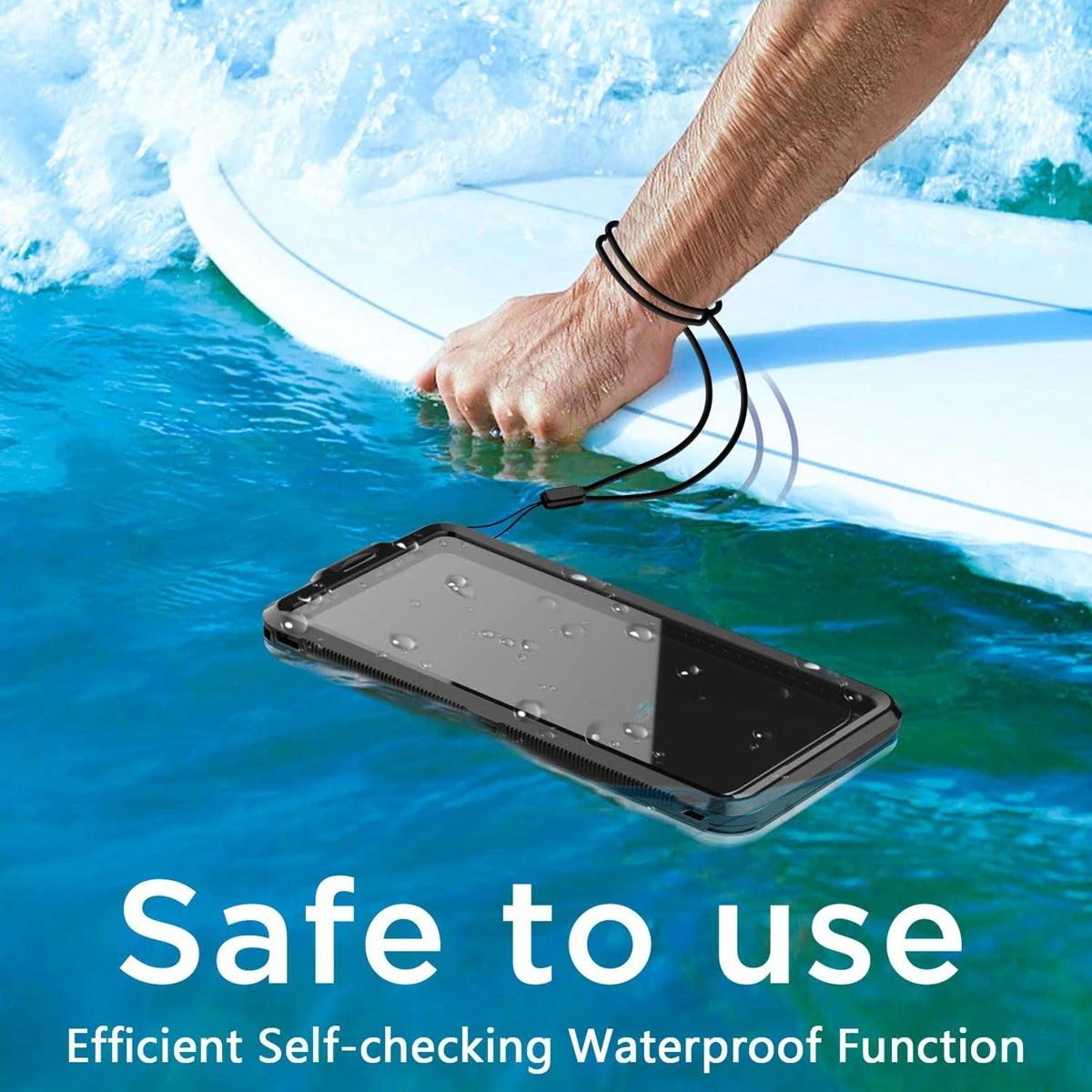 Rugged iPhone Case — IP68 Universal Waterproof Diving Pouch with 15m Protection, Airbag Vacuum Seal, Self-Check Waterproof System and TPU + Nylon Full-Screen Touch Design