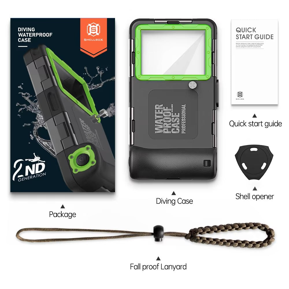 Rugged iPhone Case — IP68 Waterproof 15m/50ft Diving Pouch with Shockproof PC+TPU Seal, Anti-Scratch Protection and Lanyard for Underwater Photography