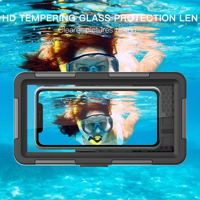 Rugged iPhone Case — IP68 Waterproof 15m/50ft Diving Pouch with Shockproof PC+TPU Seal, Anti-Scratch Protection and Lanyard for Underwater Photography