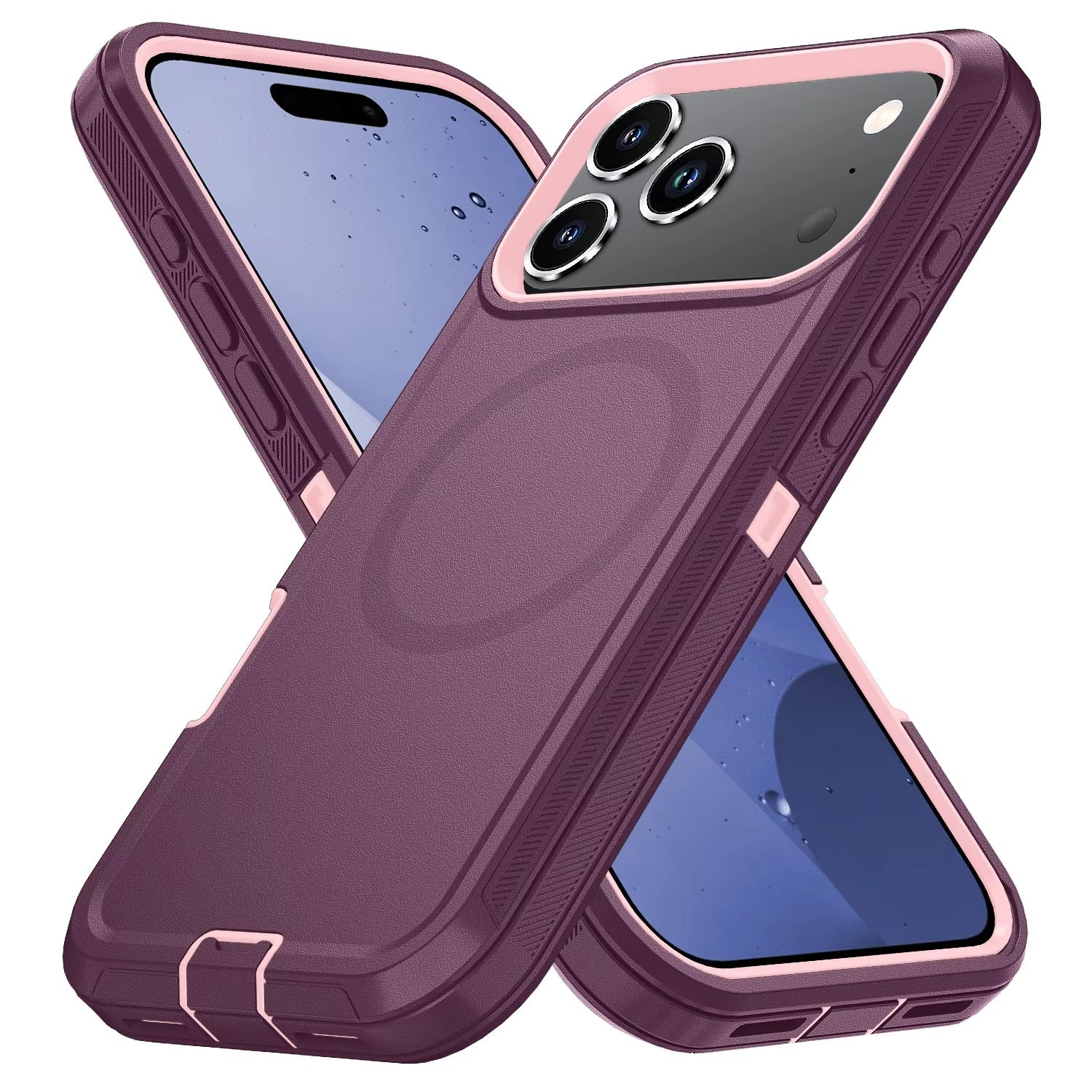 Rugged iPhone Case — MagSafe Armor Shockproof PC+TPU Defender Cover with Impact-Resistant Anti-Slip Durable Protection