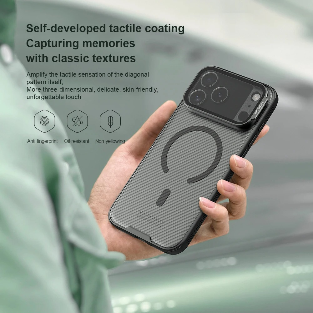 Rugged iPhone Case — MagSafe CamShield Cover with Foldable Lens Stand, Shockproof Textured PC Half-Wrapped Non-Slip Protective Design
