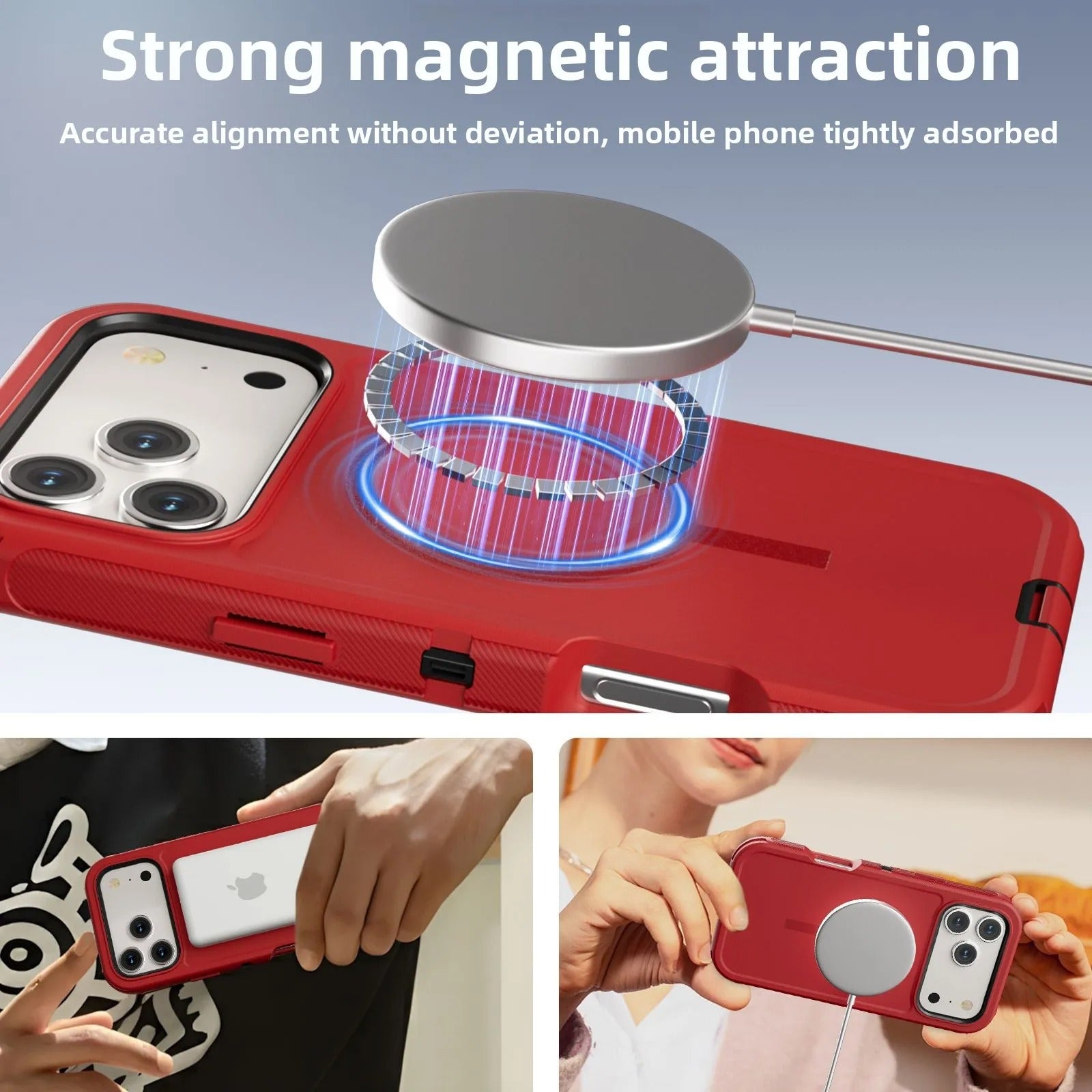 Rugged iPhone Case — Magnetic Defender Box Cover with Shockproof Armor TPU+PC Design, Belt Clip Holder and Full-Port Protection