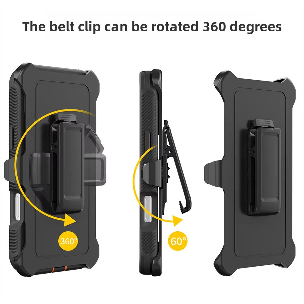 Rugged iPhone Case — Magnetic Defender Box Cover with Shockproof Armor TPU+PC Design, Belt Clip Holder and Full-Port Protection