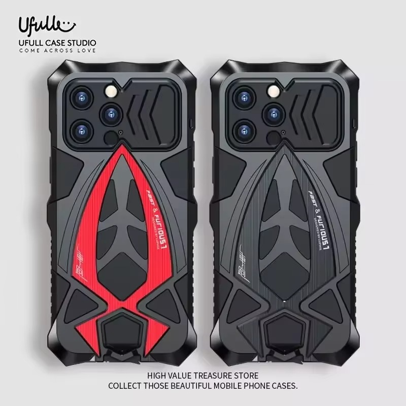 Rugged iPhone Case — Shockproof Metal Frame Armor with Impact Protection, Anti-Scratch Dustproof Cover and Full Edge Defense