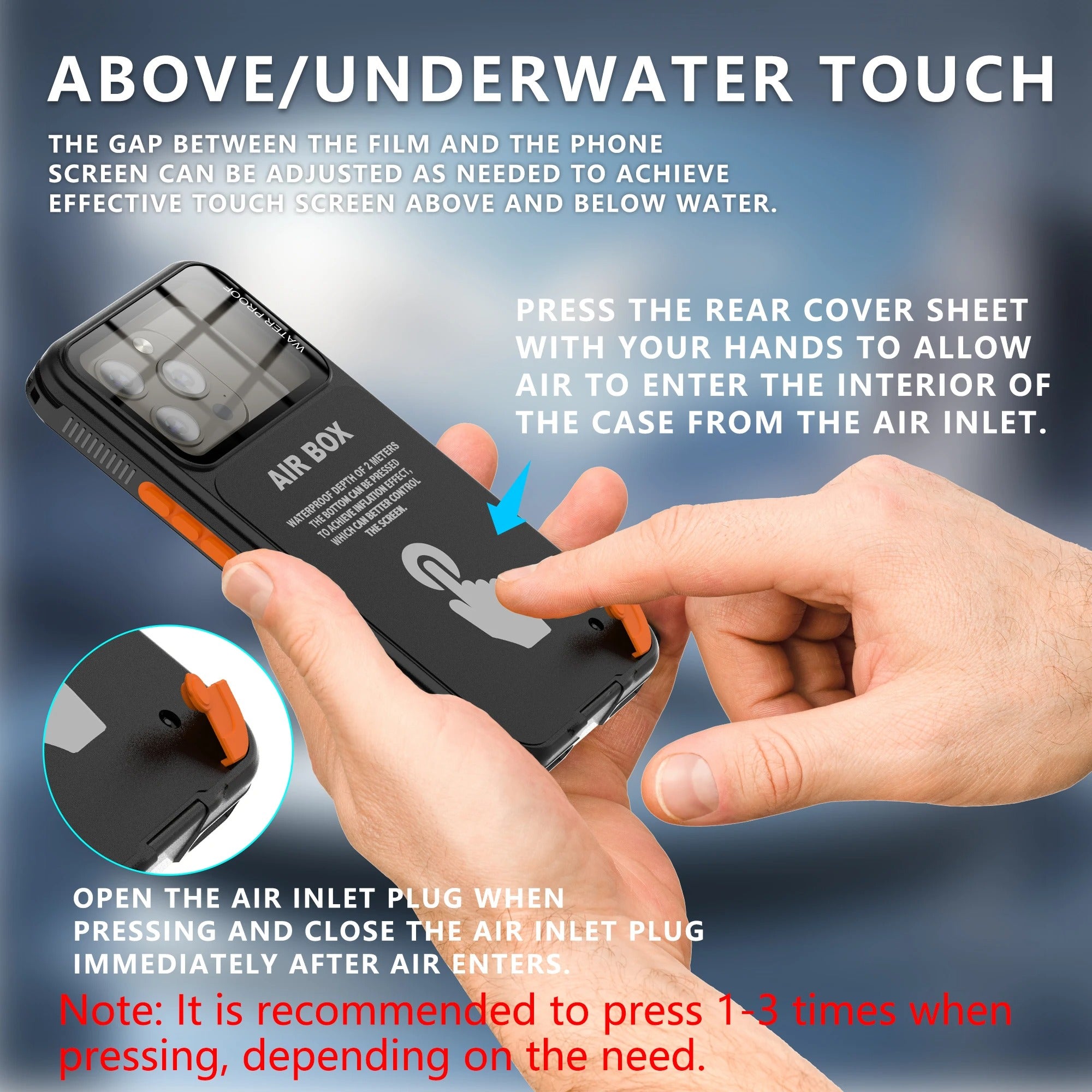 Rugged iPhone Case — IP68 Waterproof Full Protection Cover for Underwater Photography with Dropproof Dustproof Outdoor Design