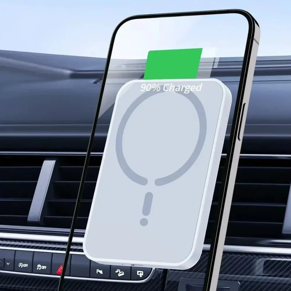 Rugged iPhone Magnetic Car Wireless Charger, 100W Fast-Charge Air Vent Phone Holder Stand with Strong MagSafe Alignment