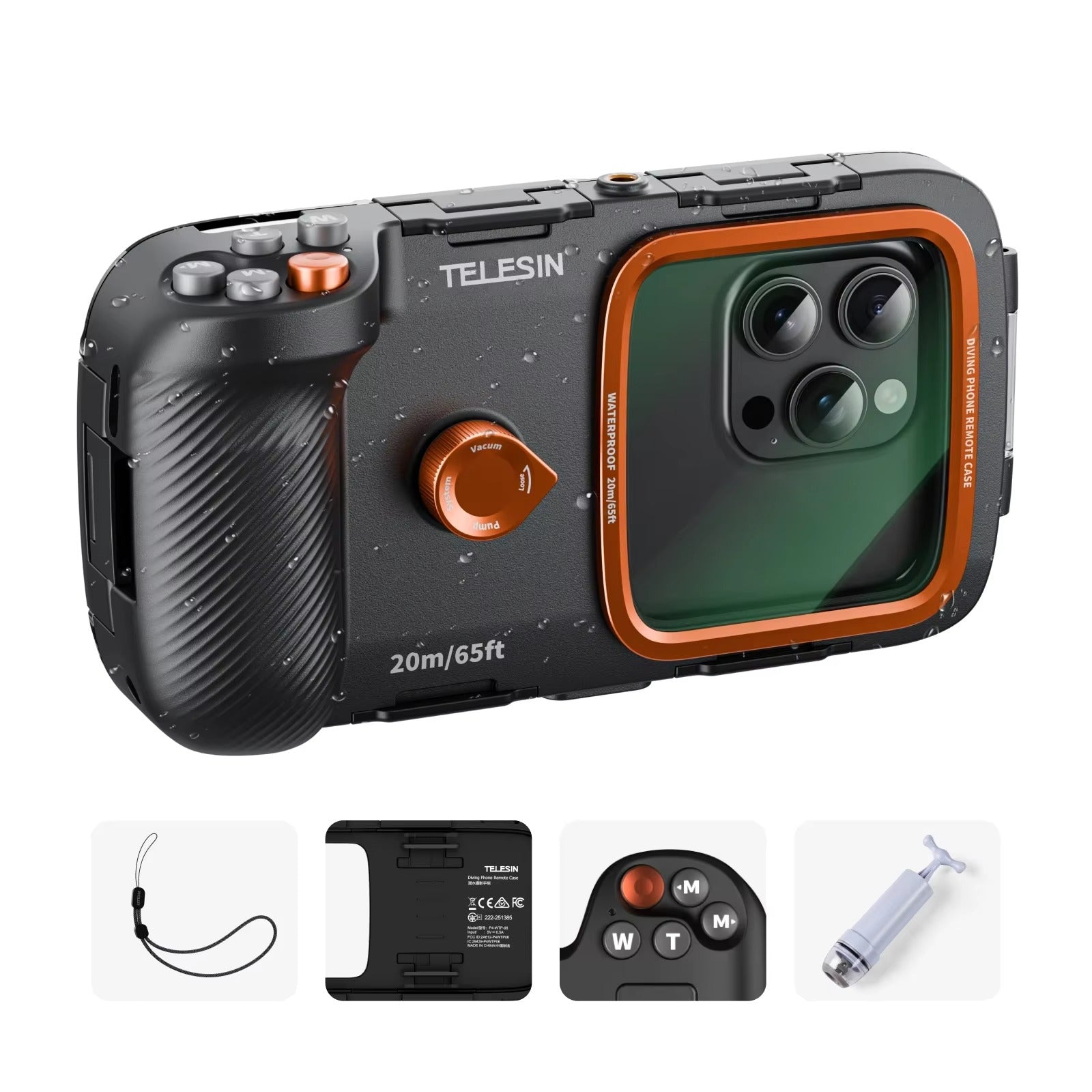 Rugged iPhone Case — Waterproof Diving Housing with 20m/65ft Underwater Protection, Bluetooth Photo & Video Control and Full-Coverage IP68 Surfing & Snorkeling Design