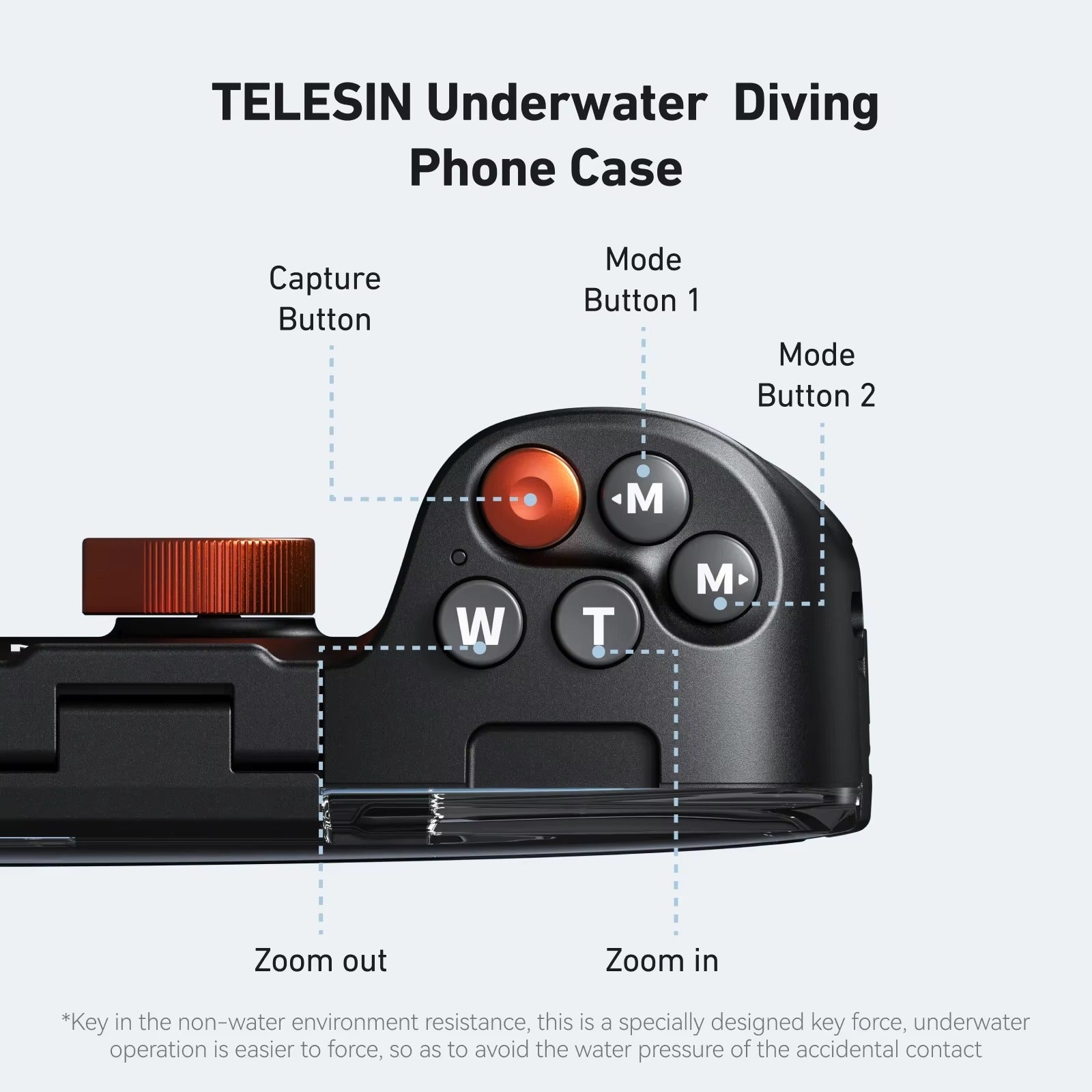 Rugged iPhone Case — Waterproof Diving Housing with 20m/65ft Underwater Protection, Bluetooth Photo & Video Control and Full-Coverage IP68 Surfing & Snorkeling Design