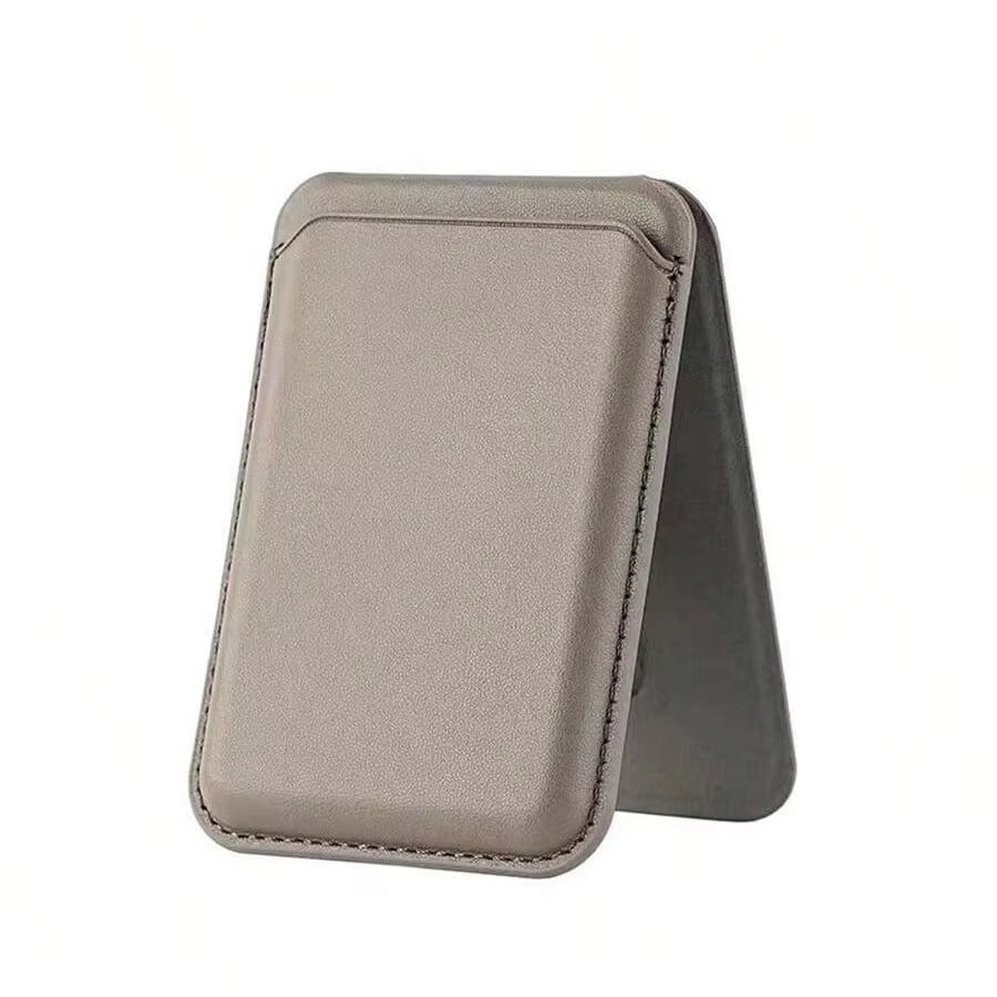 Refined iPhone Magnetic Leather Wallet Case, MagSafe-Compatible Card Holder with Hidden Stand Design & Slim Pocket Cover