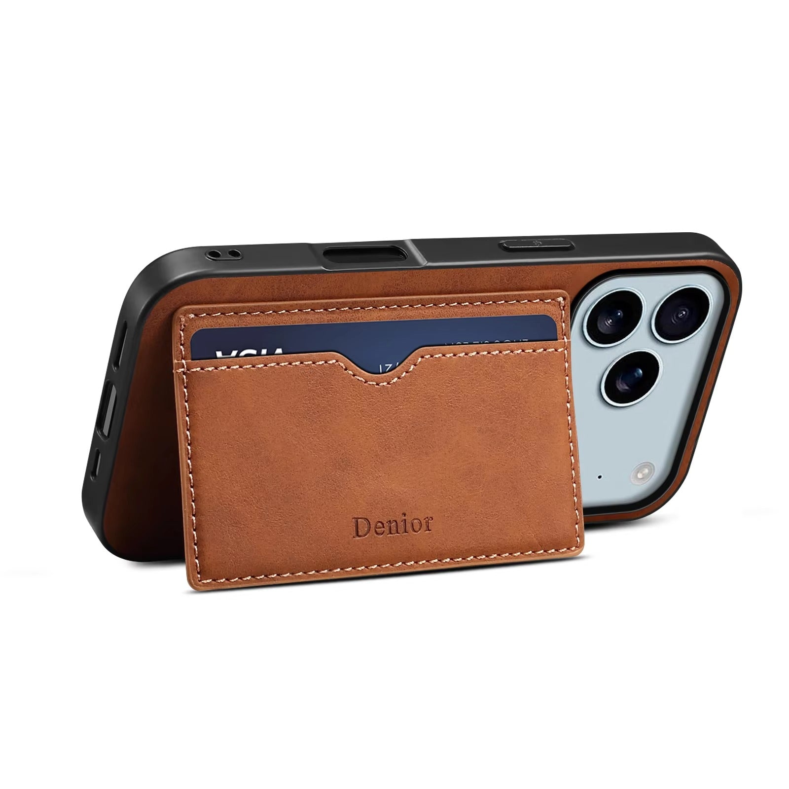 Luxury iPhone Case — Retro PU Leather Wallet Cover with Card Holder, Magnetic Stand, Shockproof Protection and Anti-Fingerprint Design