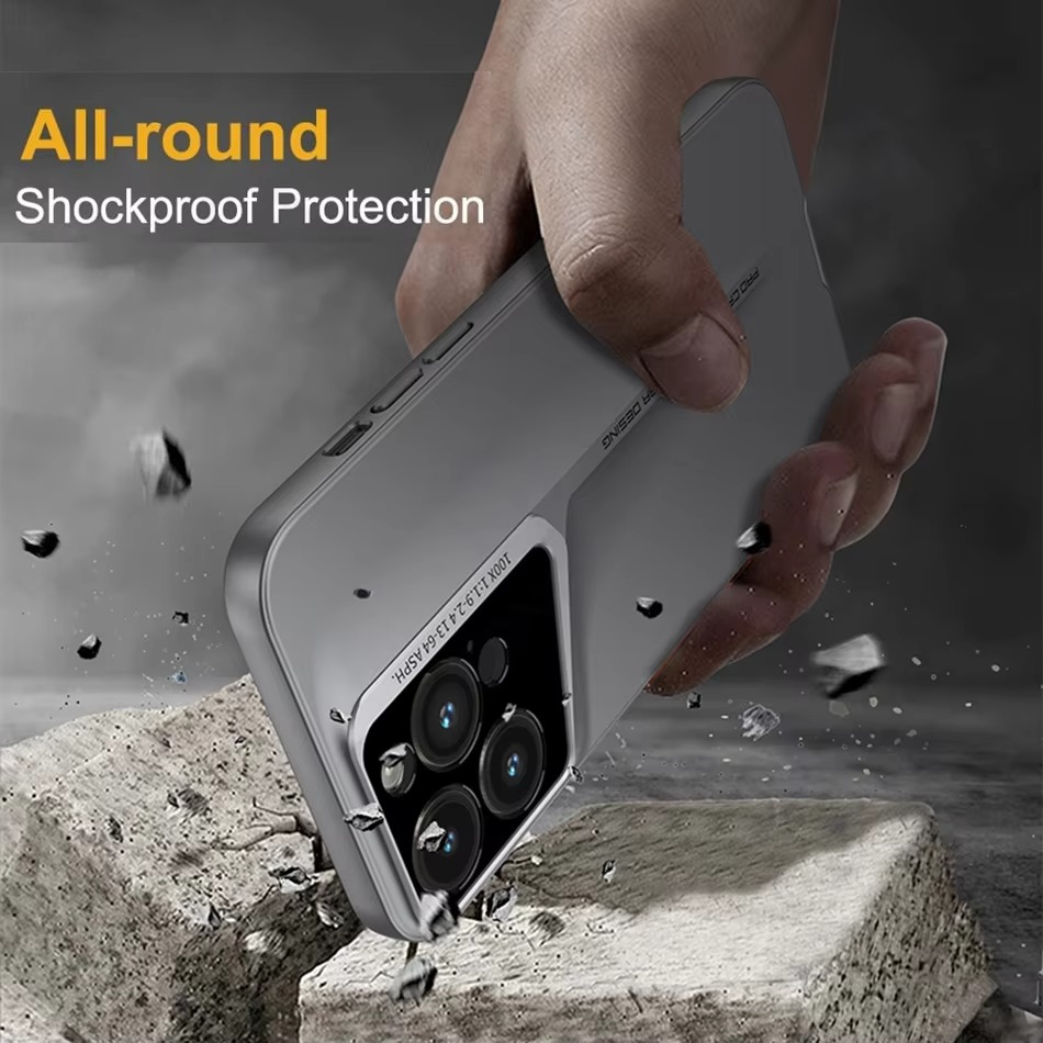 Ultra-Slim iPhone Case — Matte Blade-Texture Hard PC Cover with Frosted Lens Protection, Magnetic Lightweight Non-Slip Design & Drop-Proof Ultra-Thin Profile