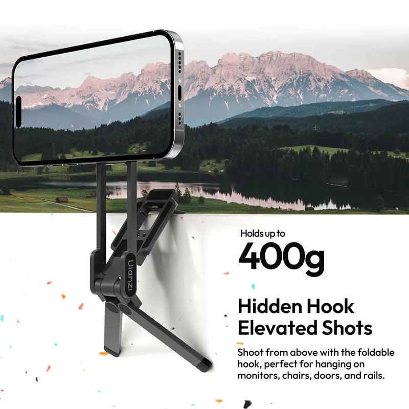 Ultra-Slim iPhone MagSafe Magnetic Phone Tripod Stand, Pocket Mini Holder with Strong N52 Magnet Grip & 360° Adjustable Mount
