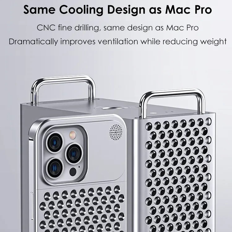 Premium iPhone Case — Metal Heat Dissipation Hollow Aluminum Alloy Cover with Rimless Cooling Design, Fragrance Feature and Anti-Fingerprint Scratch-Resistant Protection