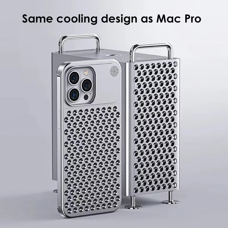 Premium iPhone Case — Metal Heat Dissipation Hollow Aluminum Alloy Cover with Rimless Cooling Design, Fragrance Feature and Anti-Fingerprint Scratch-Resistant Protection