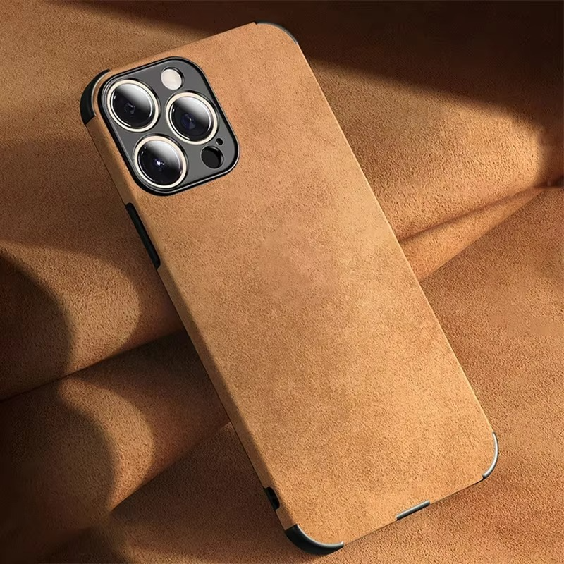 Luxury iPhone Case — Leather Bumper Cover with Lens Protection, Shockproof Full-Coverage Design, Magnetic Wireless Charging Compatibility and Anti-Fingerprint Scratch-Resistant Finish