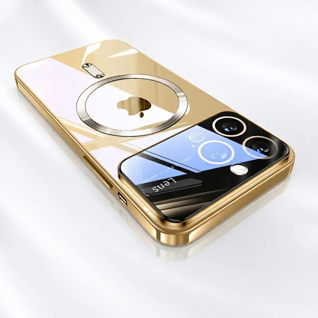 Luxury iPhone Case MagSafe Compatible Clear Back Cover — Soft TPU Plating, Magnetic Wireless Charging, Slim Shockproof Design, Scratch-Resistant Protection