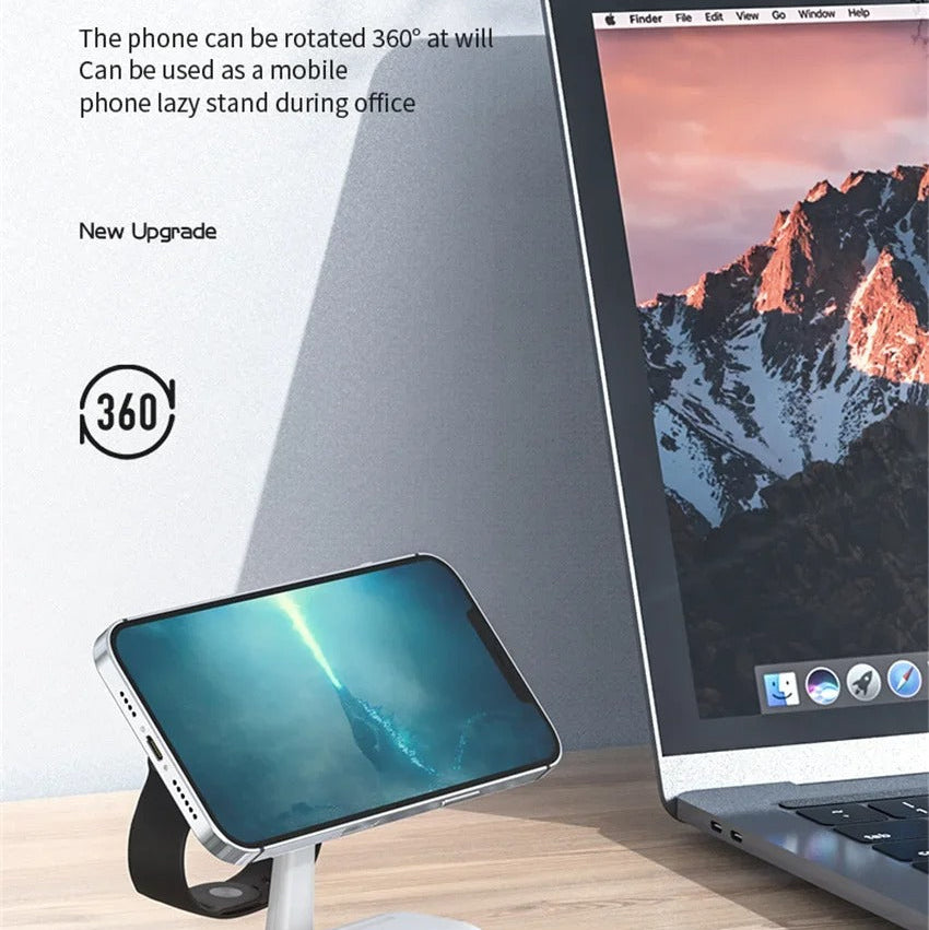 Elite iPhone 3-in-1 Magnetic Wireless Charging Station, 30W Fast-Charge Stand with LED Lamp and Built-In Cooling Fan